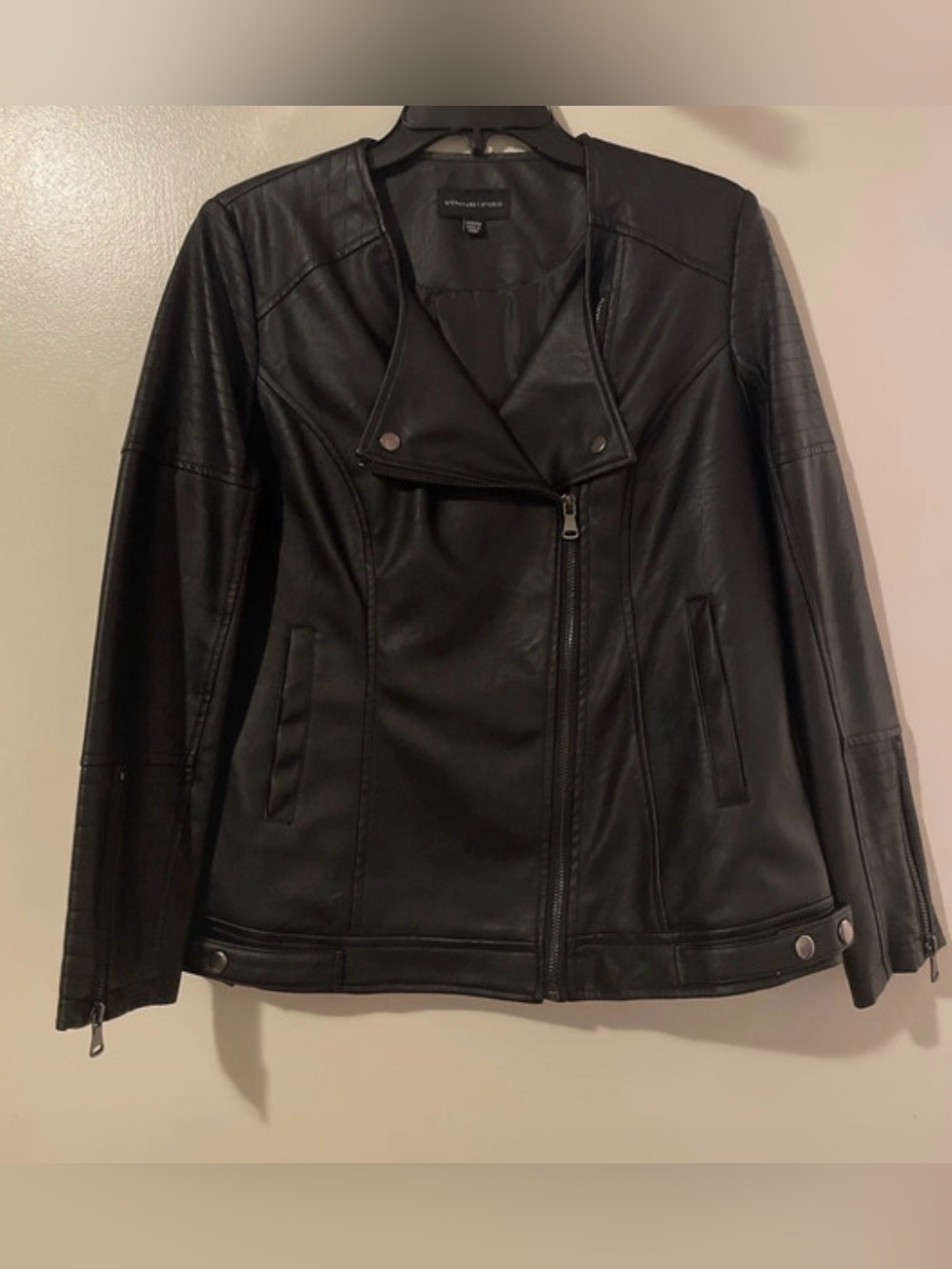 Signature Studio Black Faux Leather Moto Jacket